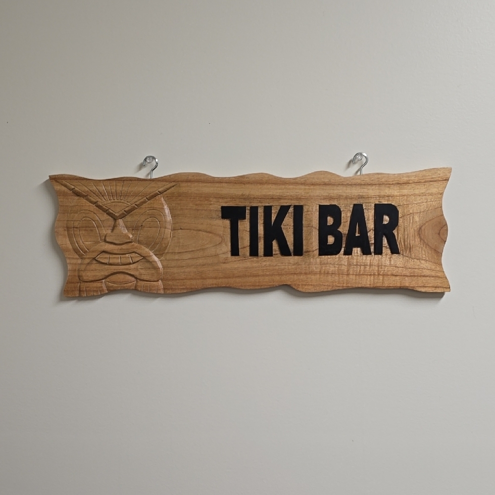 Wooden Tiki Bar Sign
